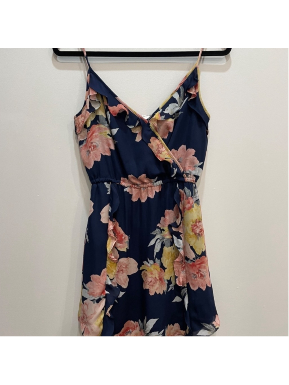 Joie silk mini slip dress Babydoll dark floral XS Fairy Date night Going Out